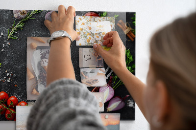 Magnetic board for wall Vegetables on the table