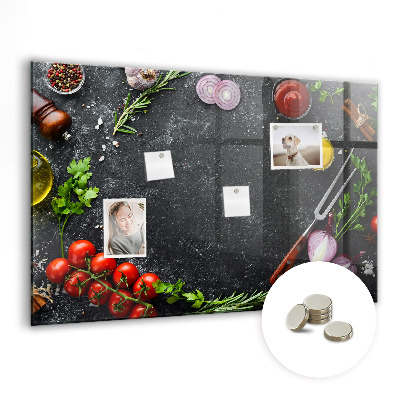 Magnetic board for wall Vegetables on the table