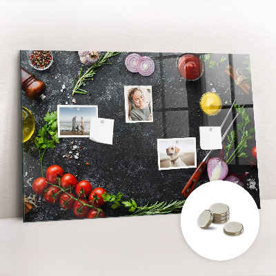 Magnetic board for wall Vegetables on the table