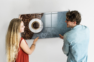 Magnetic board for wall Cup of coffee