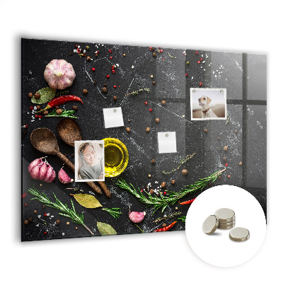 Magnetic board for wall Spices on the table