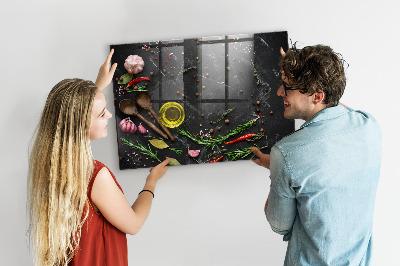 Magnetic board for wall Spices on the table