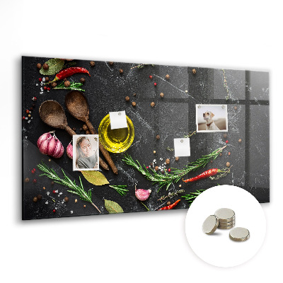 Magnetic board for wall Spices on the table