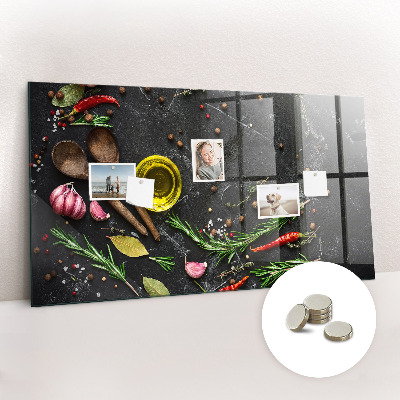 Magnetic board for wall Spices on the table