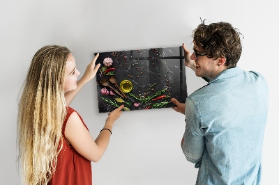 Magnetic board for wall Spices on the table