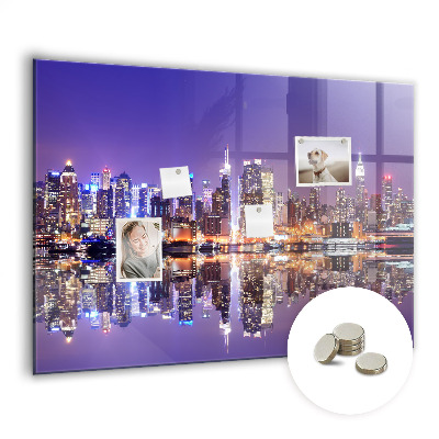 Office magnetic board New York at night