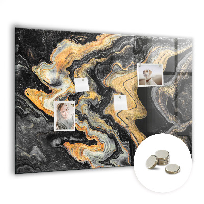 Magnetic glass board Golden marble
