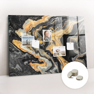 Magnetic glass board Golden marble
