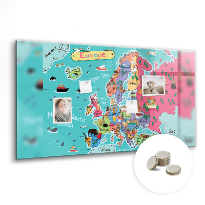 Decorative magnetic board Map of Europe