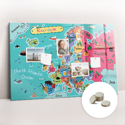 Decorative magnetic board Map of Europe