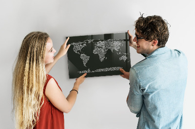 Decorative magnetic board Names of the continents