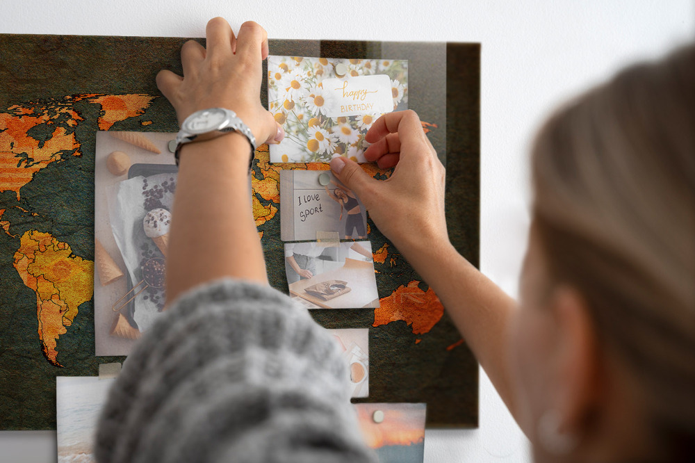 Cork Board World Map, World Map Bulletin Board