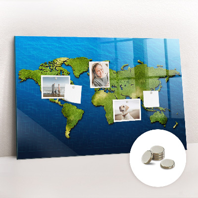Decorative magnetic board World map 