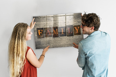 Decorative magnetic board Family inscription