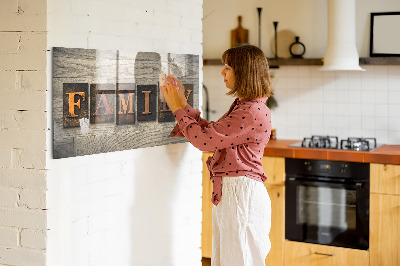 Decorative magnetic board Family inscription