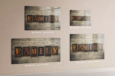 Decorative magnetic board Family inscription
