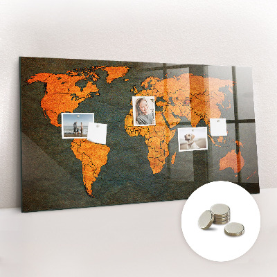 Decorative magnetic board World map