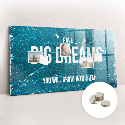 Decorative magnetic board Motivational text