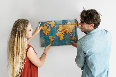Decorative magnetic board Decorative map of the world