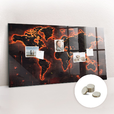 Decorative magnetic board world map