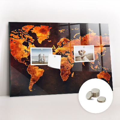 Decorative magnetic board world map