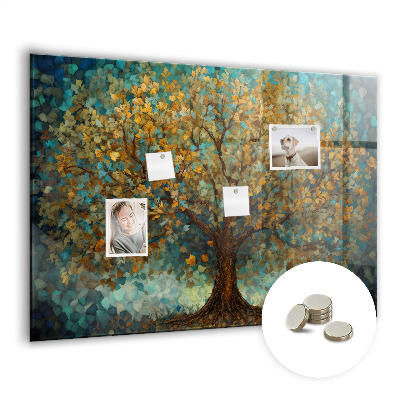 Magnetic glass board Mosaic tree