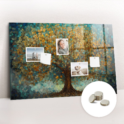 Magnetic glass board Mosaic tree