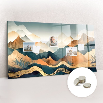 Magnetic glass board Landscape mountains