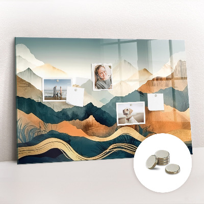Magnetic glass board Landscape mountains