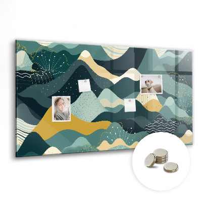 Magnetic glass board Illustrative mountains