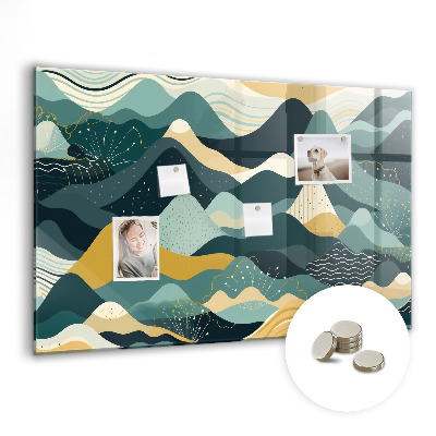 Magnetic glass board Illustrative mountains