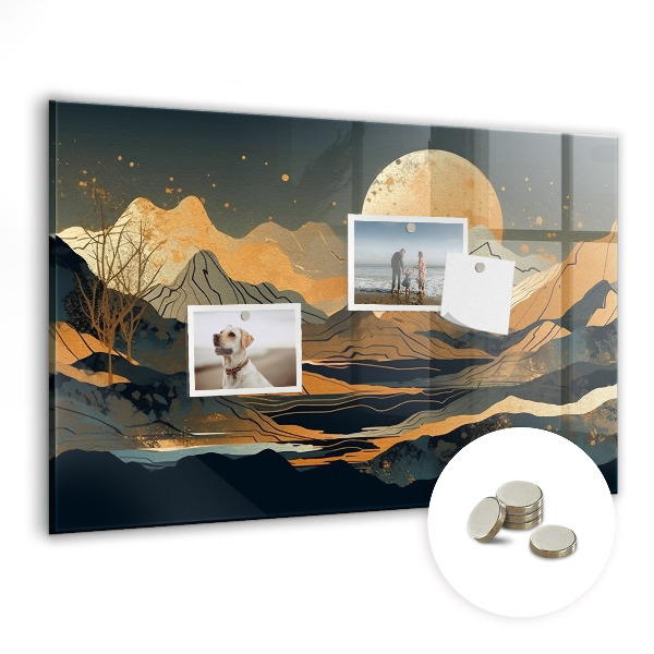 Magnetic memo board Landscape abstraction