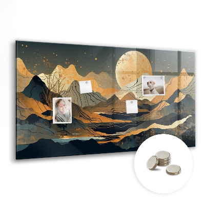 Magnetic memo board Landscape abstraction