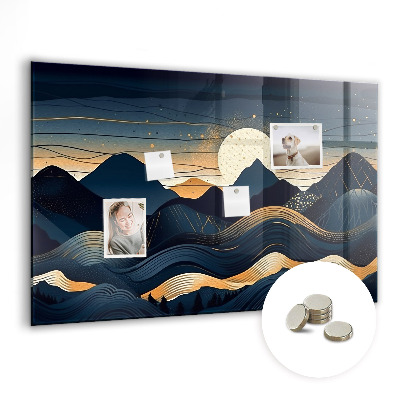 Magnetic memo board Sunset landscape