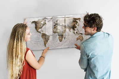 Decorative magnetic board Old map of the world