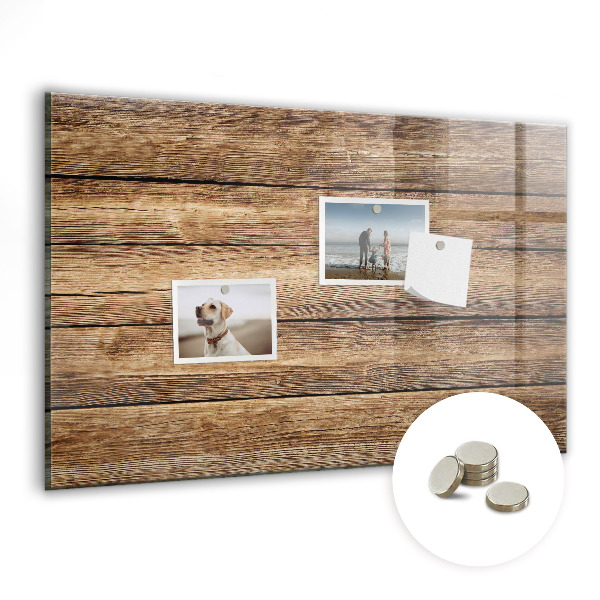 Magnetic photo board Wooden planks