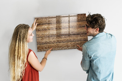 Magnetic photo board Wooden planks