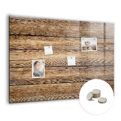 Magnetic photo board Wooden planks