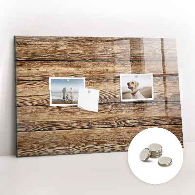 Magnetic photo board Wooden planks