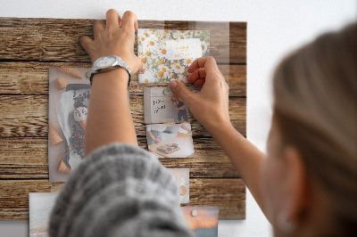 Magnetic photo board Wooden planks