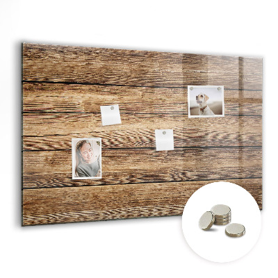 Magnetic photo board Wooden planks