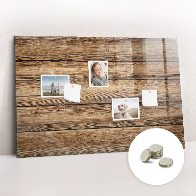 Magnetic photo board Wooden planks