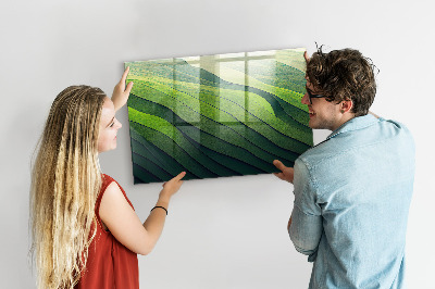 Magnetic glass board Green field abstraction