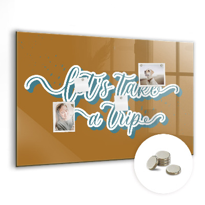 Decorative magnetic board Let's take a trip