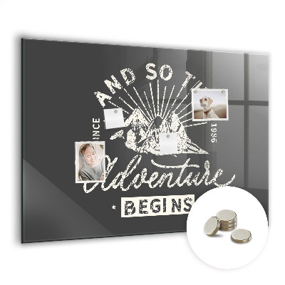 Decorative magnetic board Adventure quote