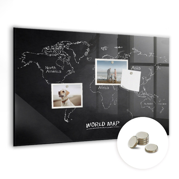 Decorative magnetic board World map countries