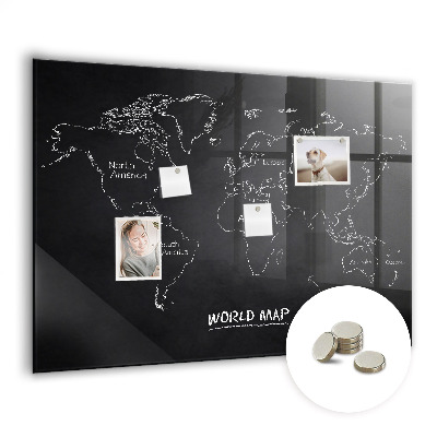 Decorative magnetic board World map countries