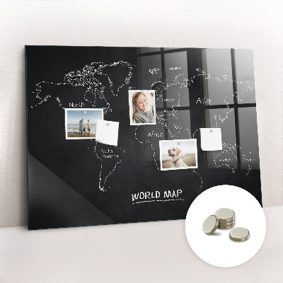 Decorative magnetic board World map countries