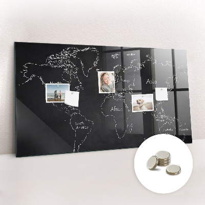 Decorative magnetic board World map countries