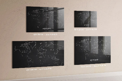 Decorative magnetic board World map countries